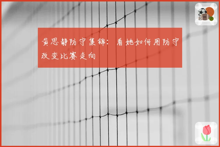 黄思静防守集锦:看她如何用防守改变比赛走向